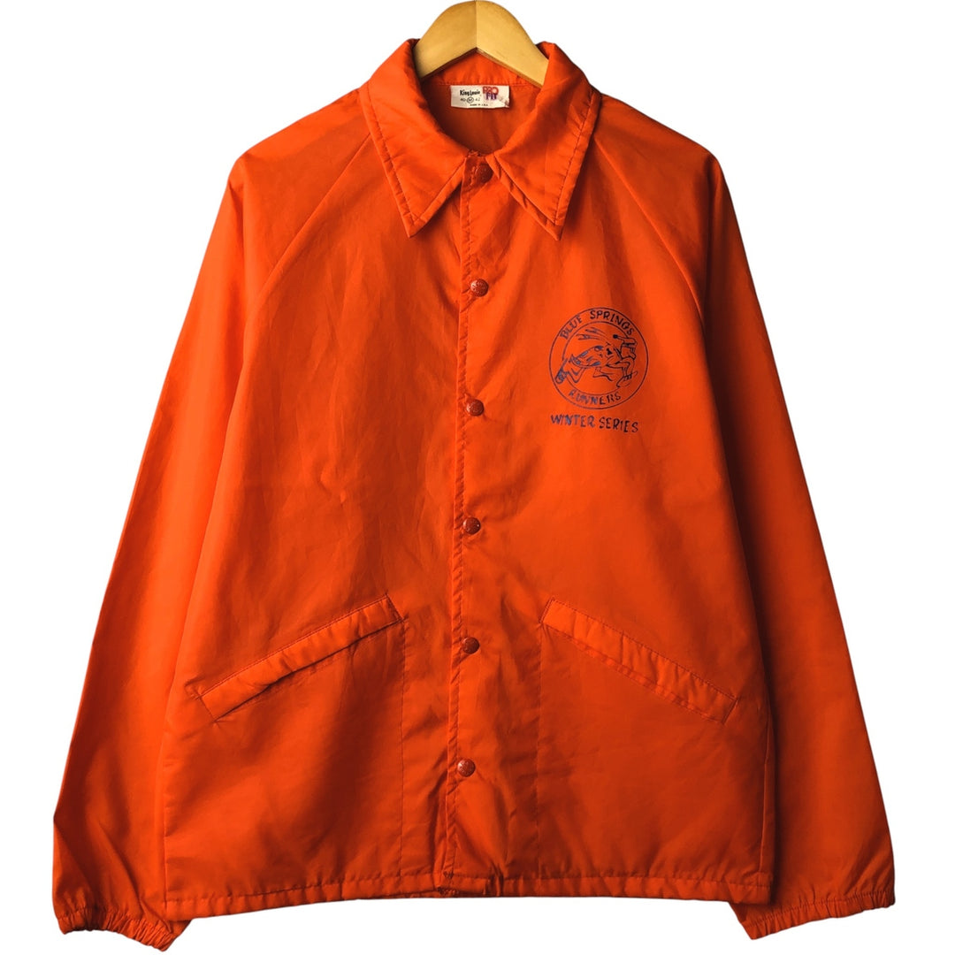 Vintage 70s-80'S King Louie PRO FIT Coach Jacket, Made in USA, Men's Size Medium Nylon orange type Vintage Second Hand