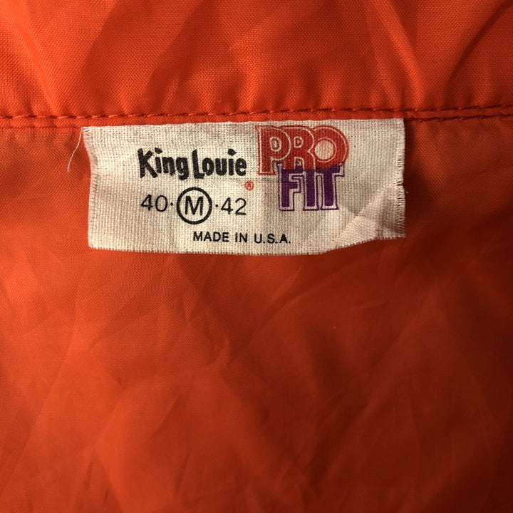 Vintage 70s-80'S King Louie PRO FIT Coach Jacket, Made in USA, Men's Size Medium Nylon orange type Vintage Second Hand