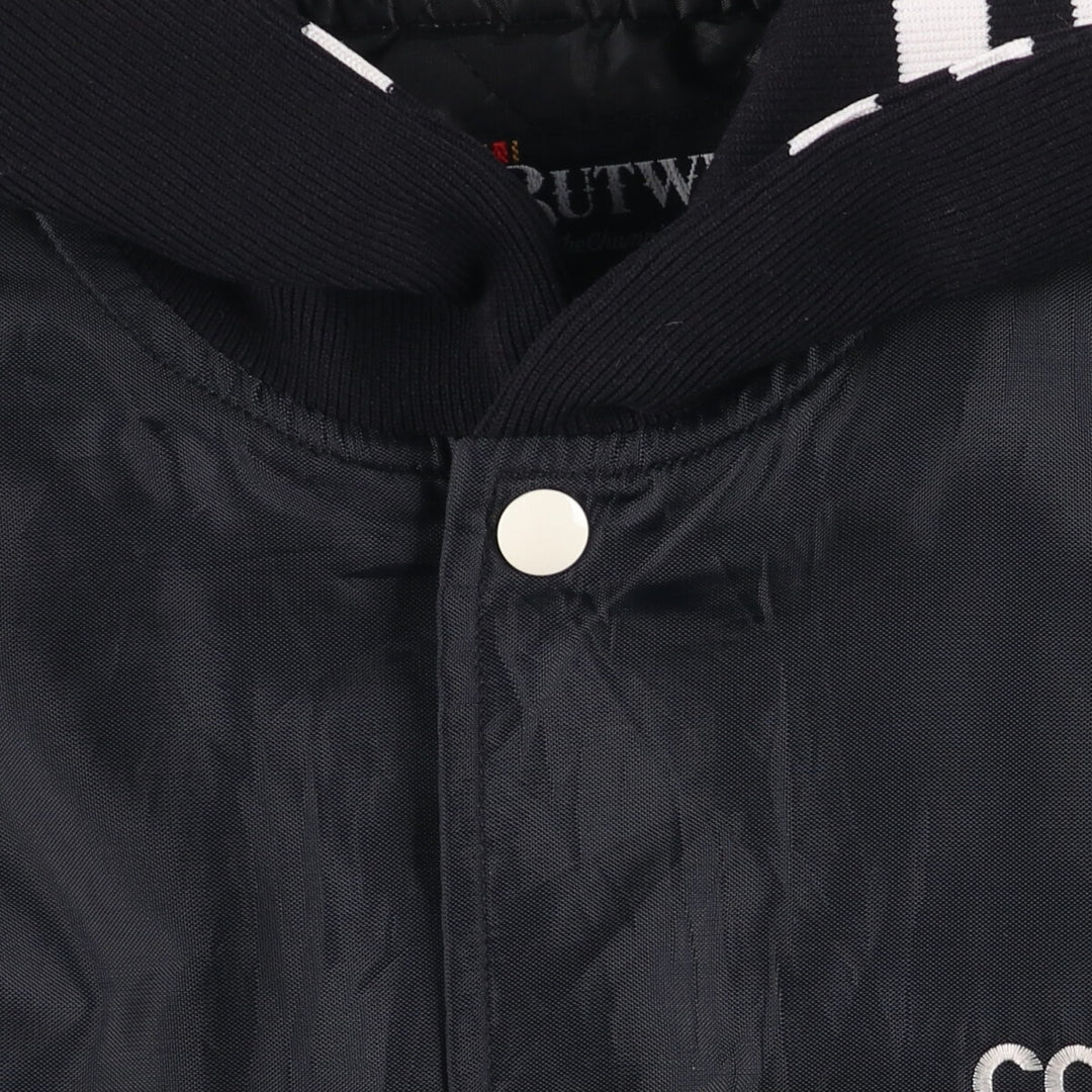 Vintage 1980'S BUTWIN padded nylon varsity jacket, award jacket, made in the USA, men's size L Nylon black type Vintage Second Hand