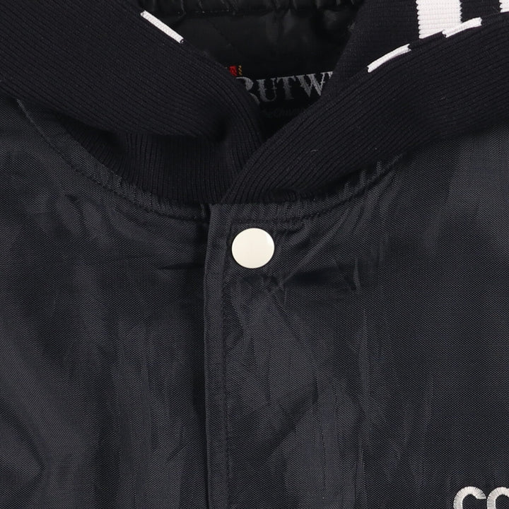 Vintage 1980'S BUTWIN padded nylon varsity jacket, award jacket, made in the USA, men's size L Nylon black type Vintage Second Hand