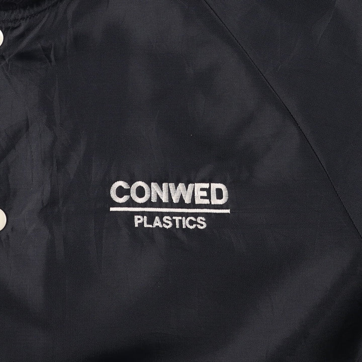 Vintage 1980'S BUTWIN padded nylon varsity jacket, award jacket, made in the USA, men's size L Nylon black type Vintage Second Hand
