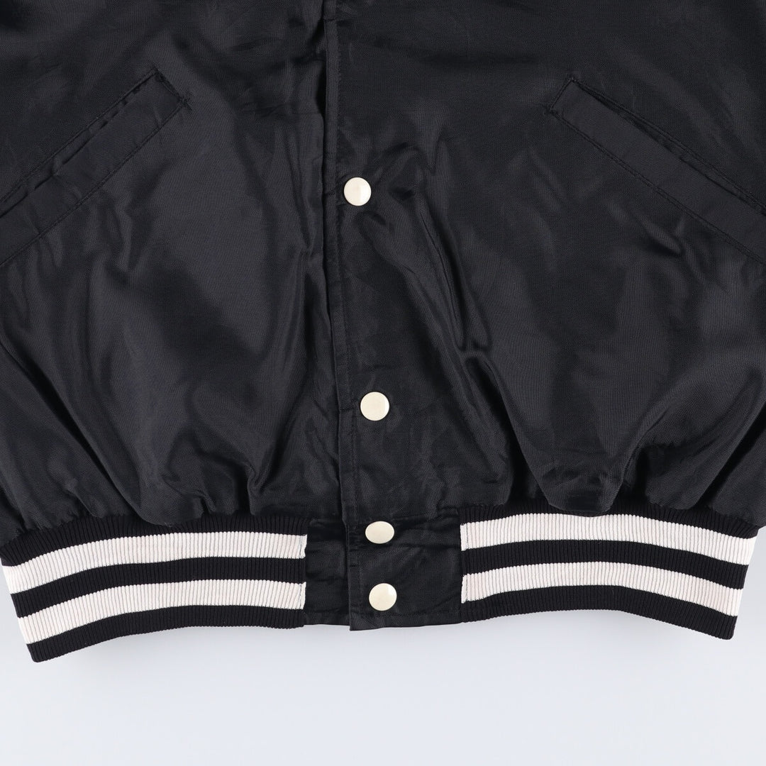 Vintage 1980'S BUTWIN padded nylon varsity jacket, award jacket, made in the USA, men's size L Nylon black type Vintage Second Hand