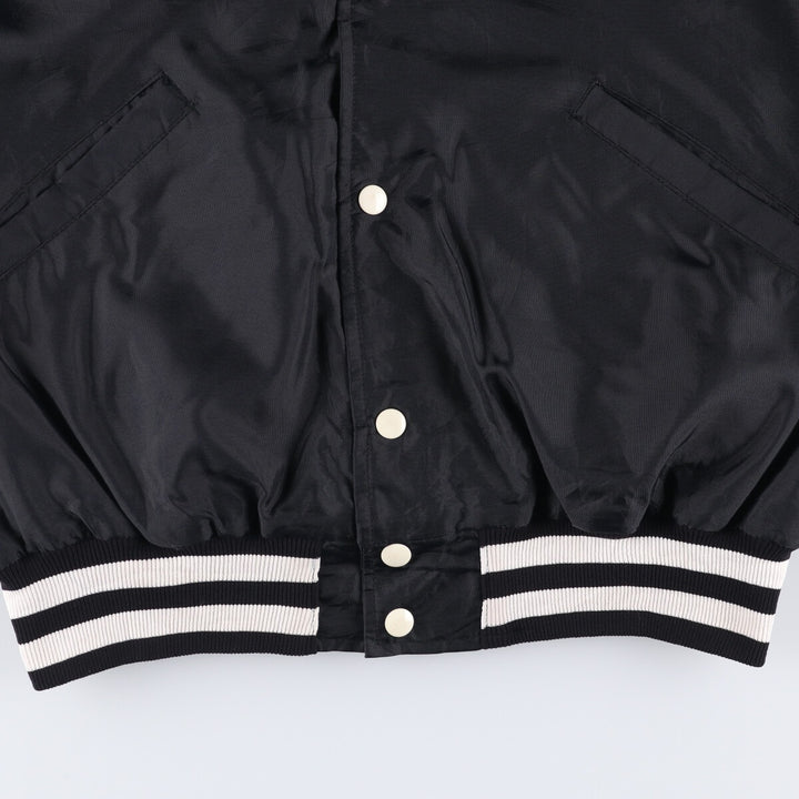 Vintage 1980'S BUTWIN padded nylon varsity jacket, award jacket, made in the USA, men's size L Nylon black type Vintage Second Hand