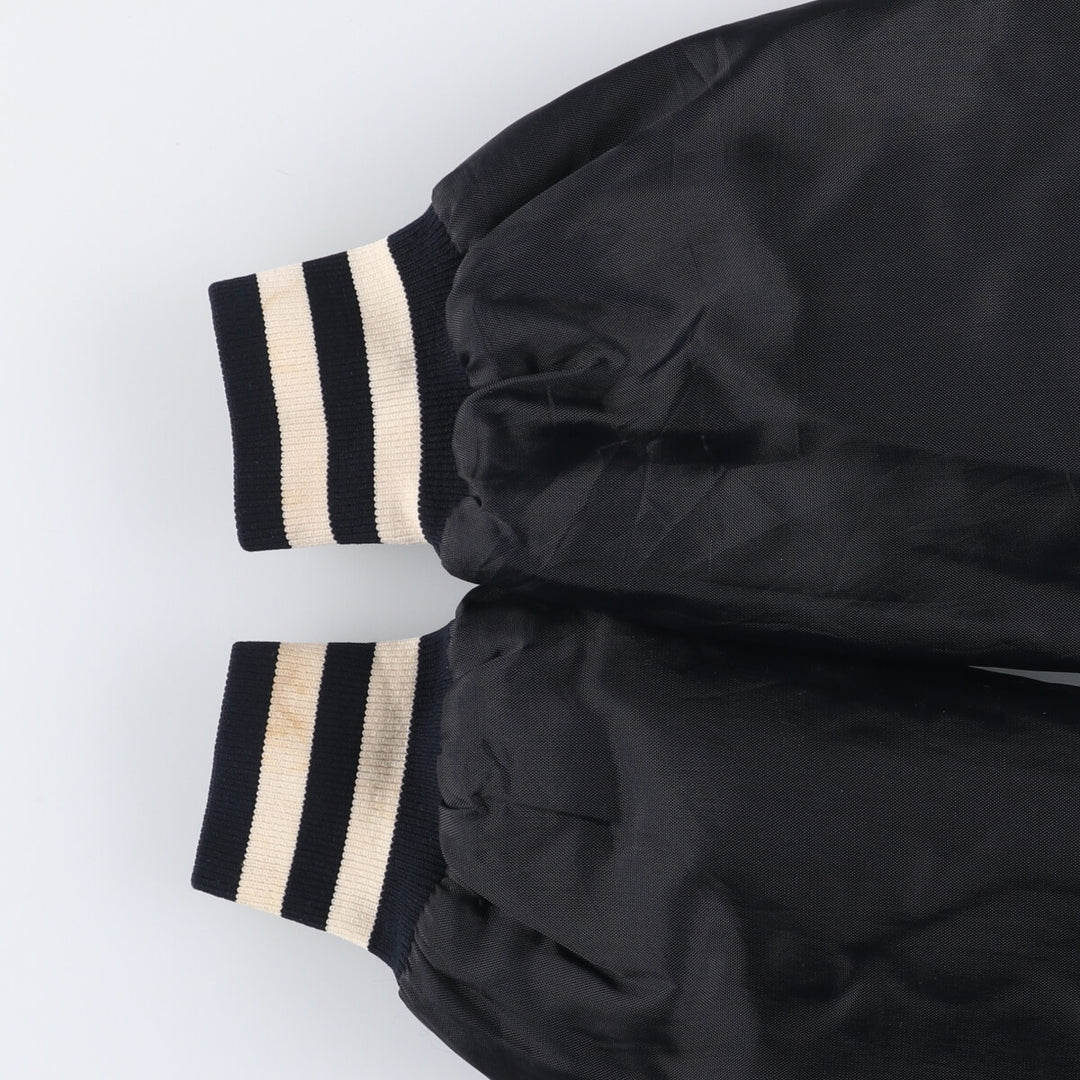 Vintage 1980'S BUTWIN padded nylon varsity jacket, award jacket, made in the USA, men's size L Nylon black type Vintage Second Hand