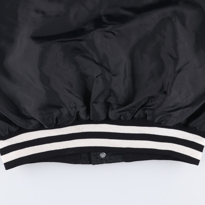 Vintage 1980'S BUTWIN padded nylon varsity jacket, award jacket, made in the USA, men's size L Nylon black type Vintage Second Hand