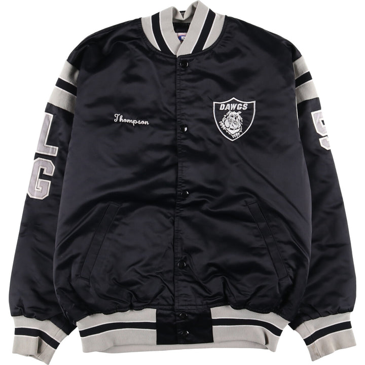 Vintage 90'S GAME Sportswear Ltd. Padded Nylon Varsity Jacket, Made in USA, Men's Size Medium Nylon black type Vintage Second Hand