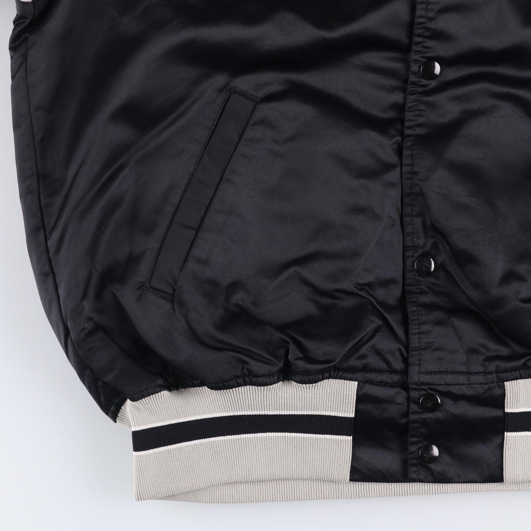Vintage 90'S GAME Sportswear Ltd. Padded Nylon Varsity Jacket, Made in USA, Men's Size Medium Nylon black type Vintage Second Hand