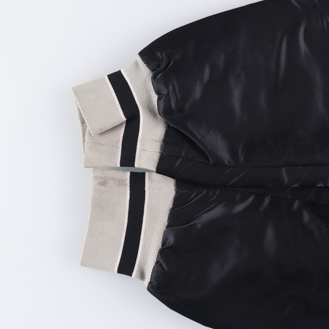 Vintage 90'S GAME Sportswear Ltd. Padded Nylon Varsity Jacket, Made in USA, Men's Size Medium Nylon black type Vintage Second Hand
