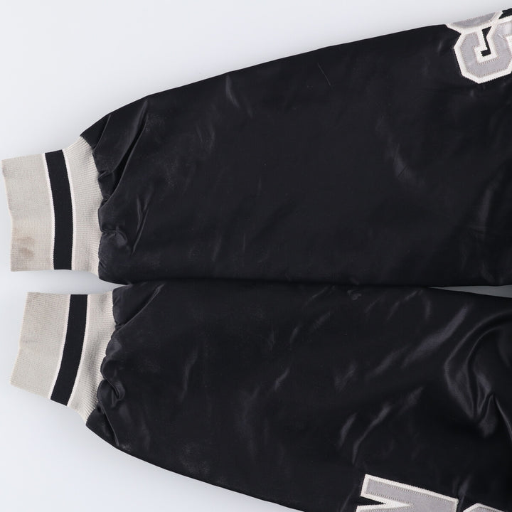 Vintage 90'S GAME Sportswear Ltd. Padded Nylon Varsity Jacket, Made in USA, Men's Size Medium Nylon black type Vintage Second Hand
