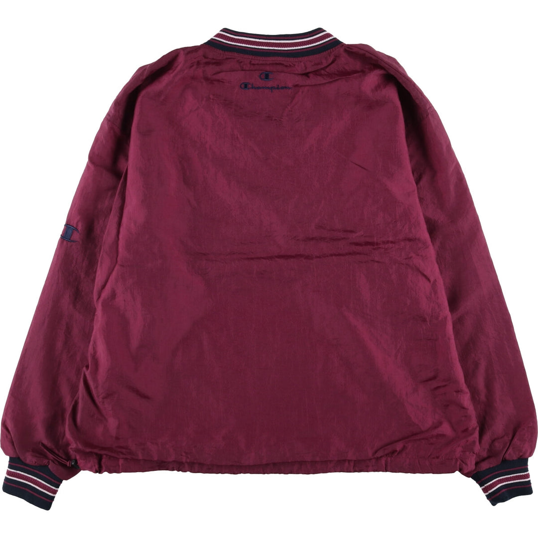 90'S Champion V-neck nylon pullover, men's size XL, vintage Nylon wine-red Vintage Second Hand