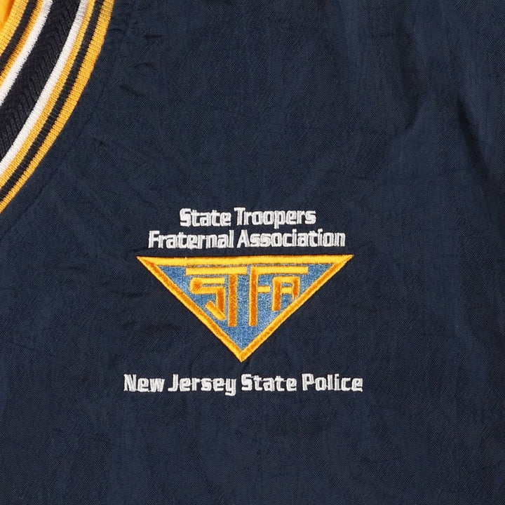 90'S Champion V-neck warm-up pullover, men's size L, vintage polyester navy blue type Vintage Second Hand