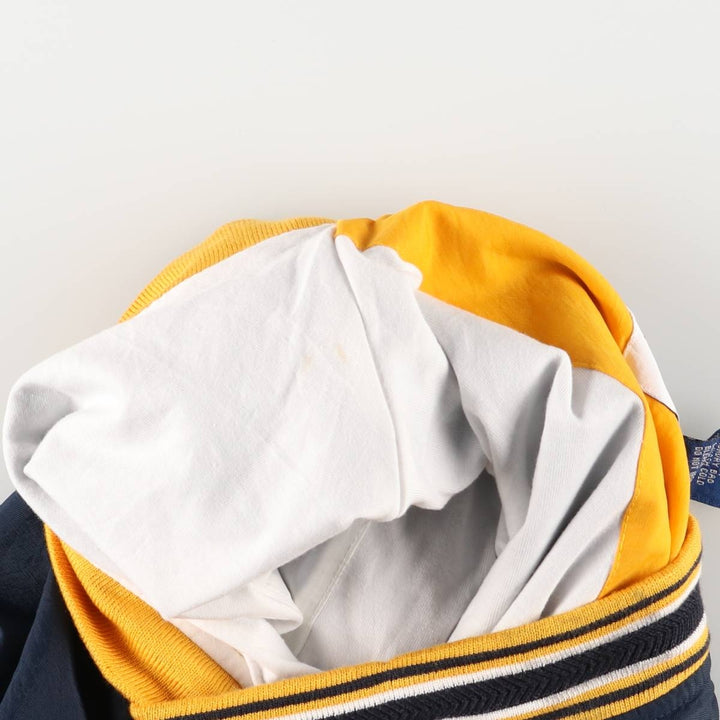 90'S Champion V-neck warm-up pullover, men's size L, vintage polyester navy blue type Vintage Second Hand