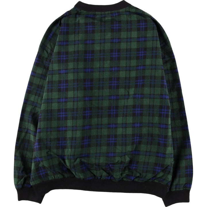IZOD Check Pattern V-Neck Nylon Pullover, Men's Size L Nylon green type Vintage Second Hand