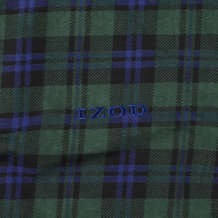 IZOD Check Pattern V-Neck Nylon Pullover, Men's Size L Nylon green type Vintage Second Hand