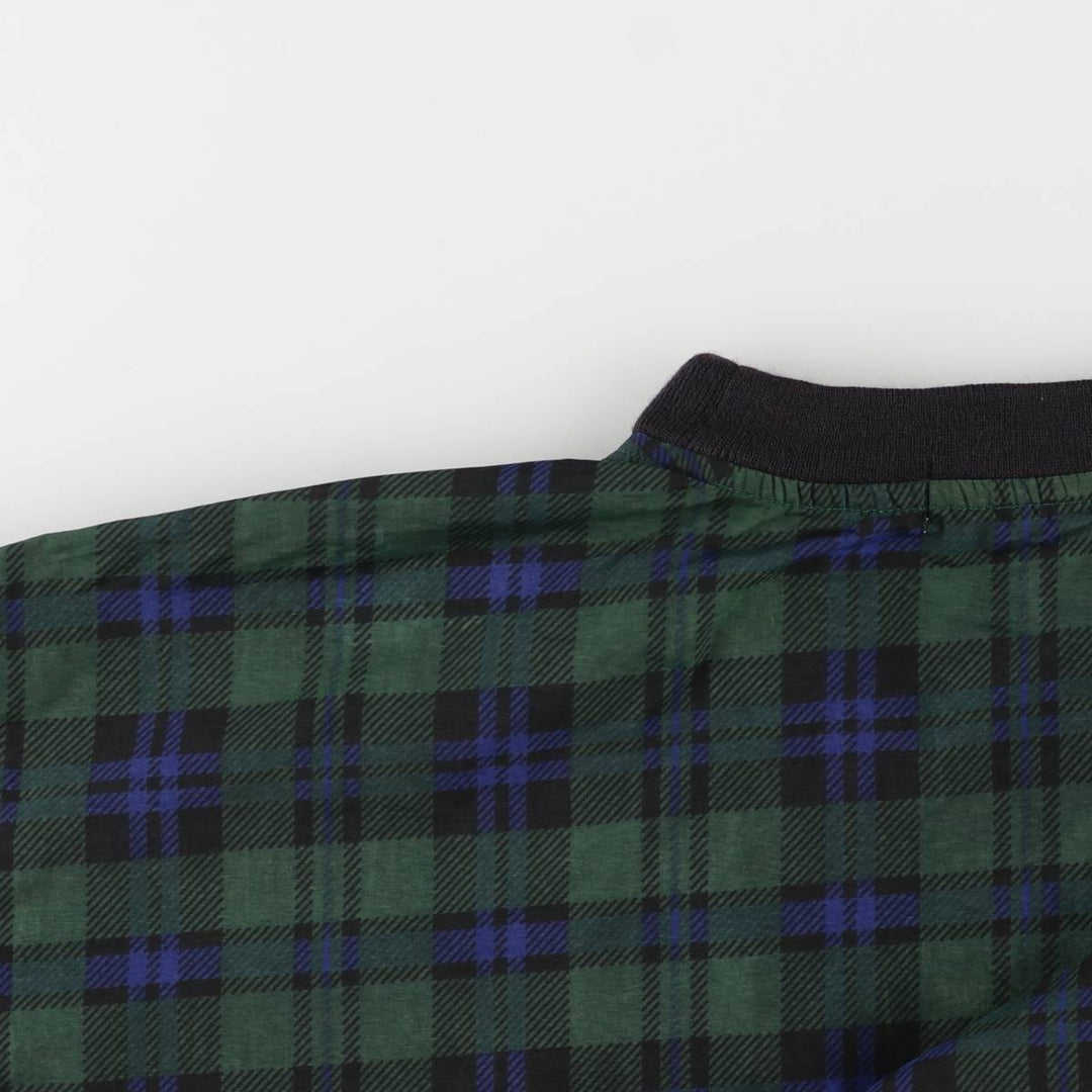 IZOD Check Pattern V-Neck Nylon Pullover, Men's Size L Nylon green type Vintage Second Hand