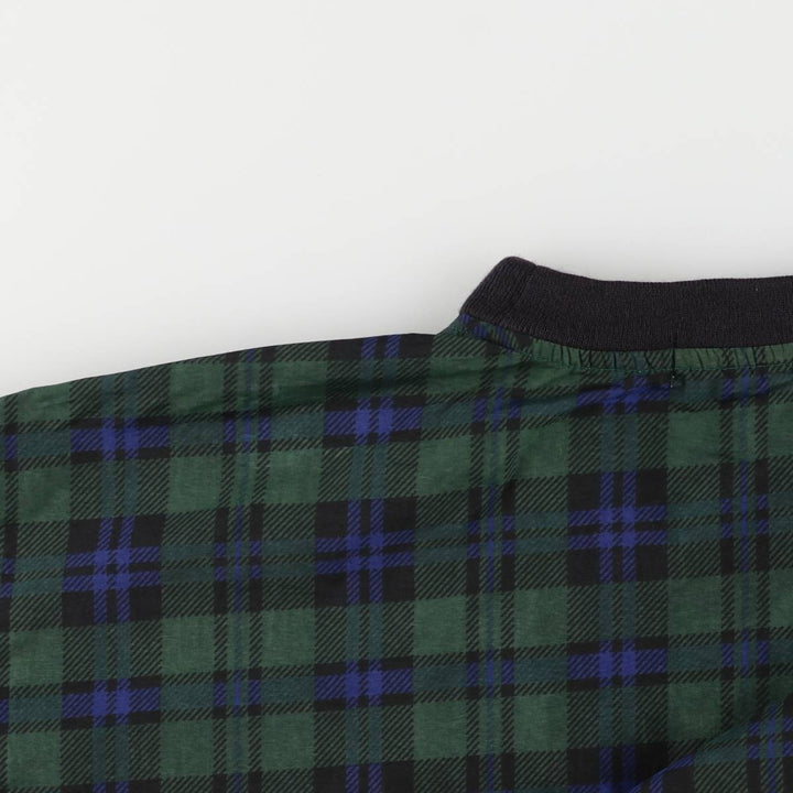 IZOD Check Pattern V-Neck Nylon Pullover, Men's Size L Nylon green type Vintage Second Hand