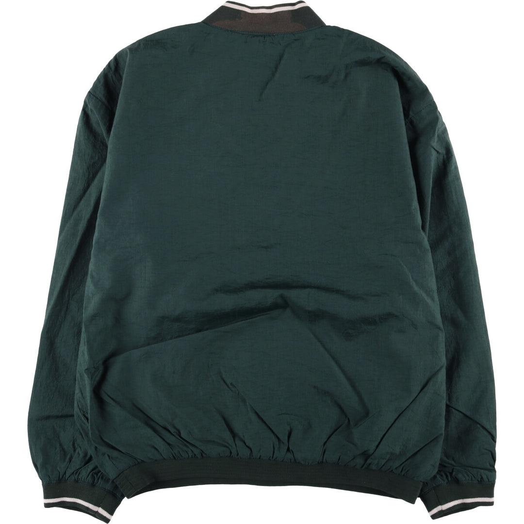 90'S Reebok V-neck nylon pullover, men's size M, vintage Nylon Green type dark green Vintage Second Hand