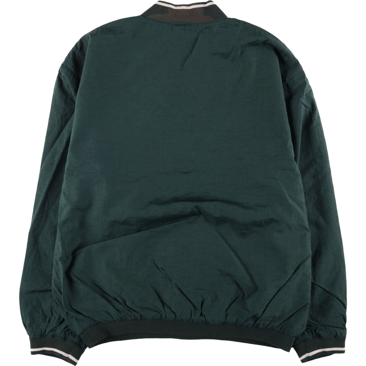 90'S Reebok V-neck nylon pullover, men's size M, vintage Nylon Green type dark green Vintage Second Hand