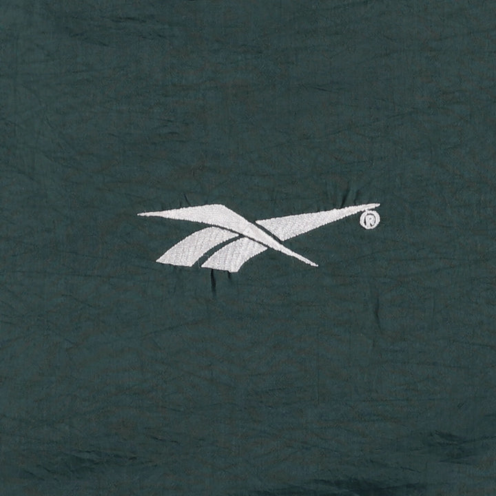 90'S Reebok V-neck nylon pullover, men's size M, vintage Nylon Green type dark green Vintage Second Hand