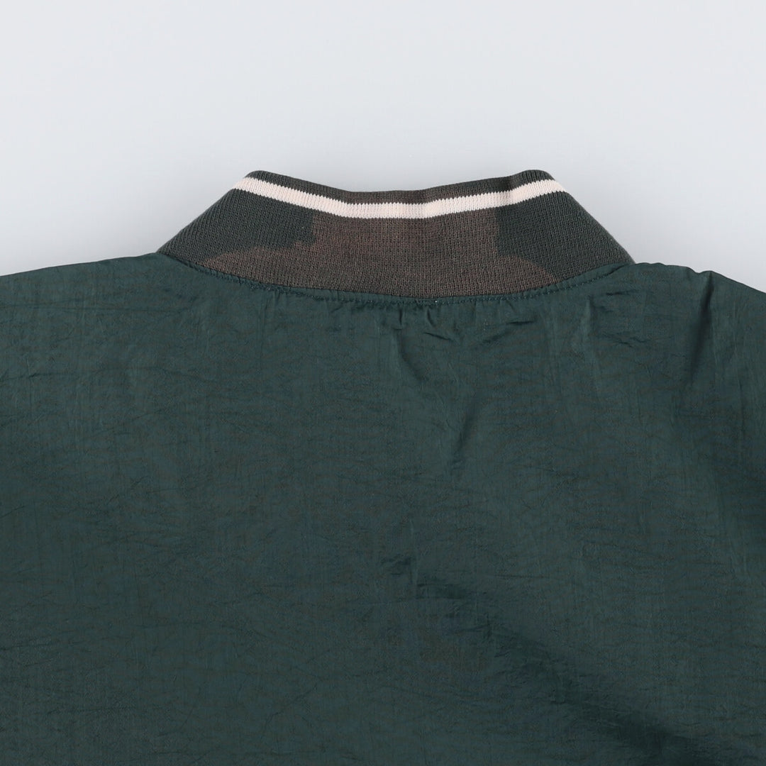 90'S Reebok V-neck nylon pullover, men's size M, vintage Nylon Green type dark green Vintage Second Hand