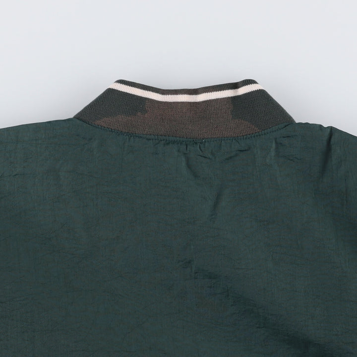90'S Reebok V-neck nylon pullover, men's size M, vintage Nylon Green type dark green Vintage Second Hand