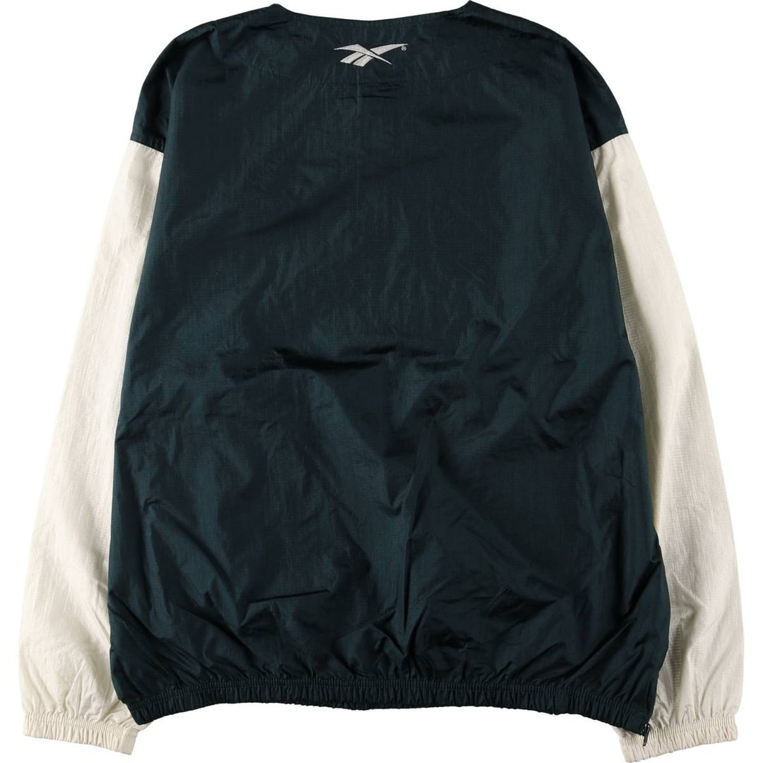 90'S Reebok Henley Neck Ripstop Nylon Pullover, Men's XL, Vintage Nylon dark green Vintage Second Hand