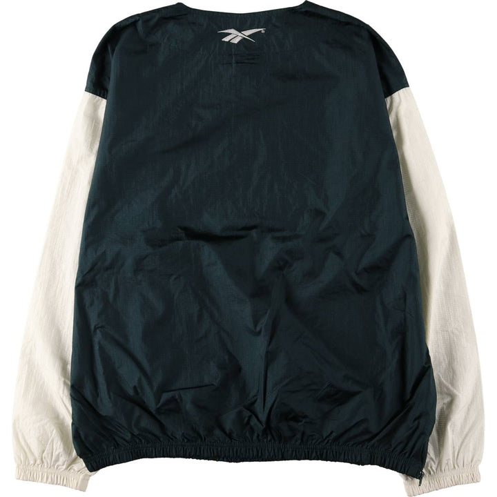 90'S Reebok Henley Neck Ripstop Nylon Pullover, Men's XL, Vintage Nylon dark green Vintage Second Hand