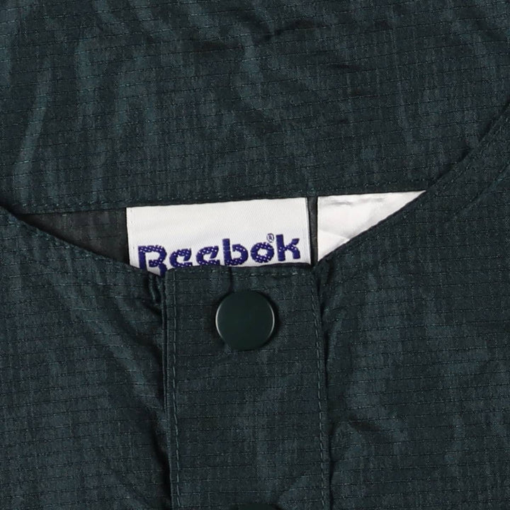 90'S Reebok Henley Neck Ripstop Nylon Pullover, Men's XL, Vintage Nylon dark green Vintage Second Hand