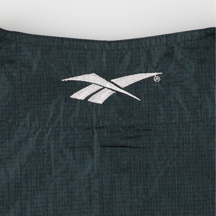 90'S Reebok Henley Neck Ripstop Nylon Pullover, Men's XL, Vintage Nylon dark green Vintage Second Hand