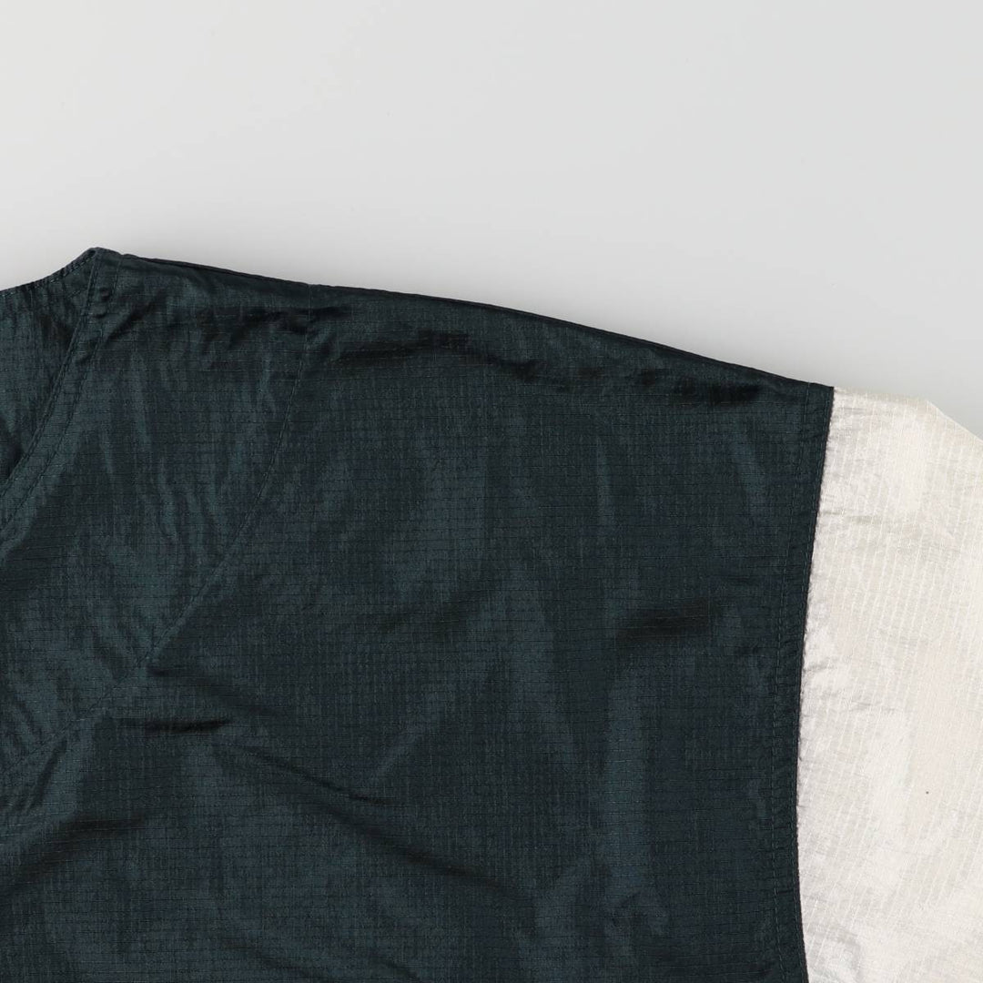 90'S Reebok Henley Neck Ripstop Nylon Pullover, Men's XL, Vintage Nylon dark green Vintage Second Hand