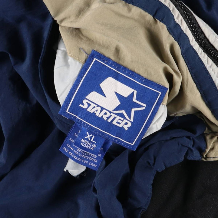 90'S Starter Notre Dame University College Reversible V-Neck Warm-Up Pullover, Men's Size XL Nylon black type Vintage Second Hand