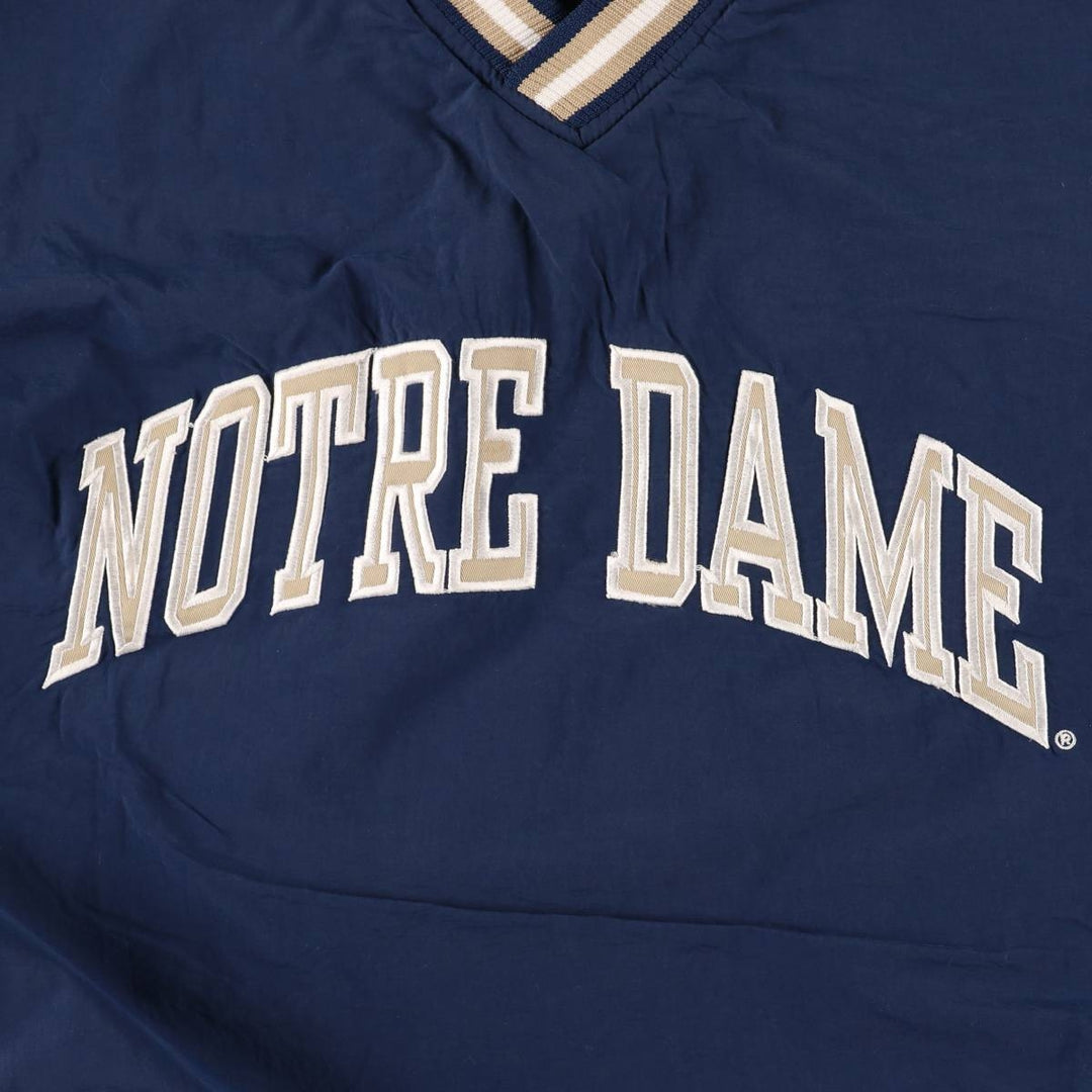 90'S Starter Notre Dame University College Reversible V-Neck Warm-Up Pullover, Men's Size XL Nylon black type Vintage Second Hand