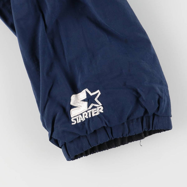 90'S Starter Notre Dame University College Reversible V-Neck Warm-Up Pullover, Men's Size XL Nylon black type Vintage Second Hand