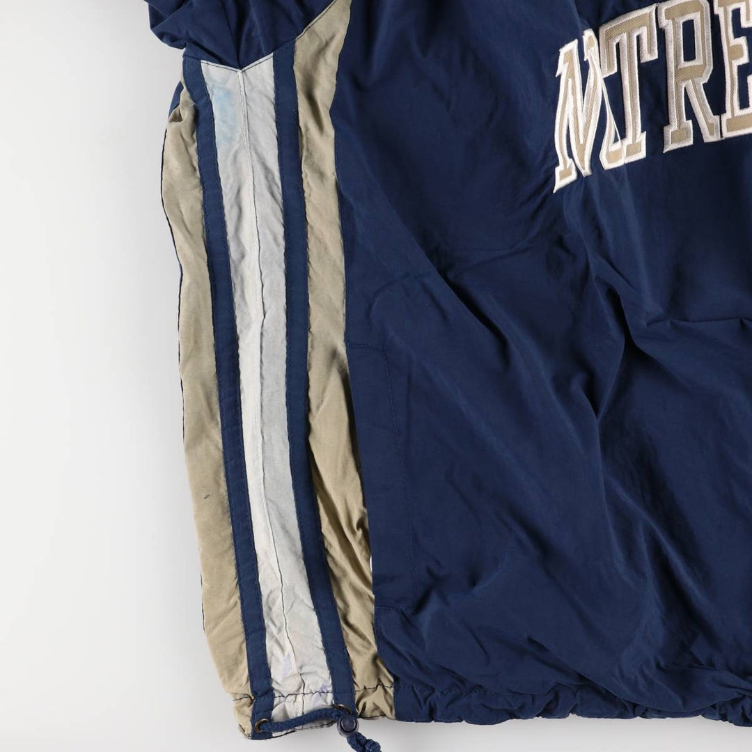 90'S Starter Notre Dame University College Reversible V-Neck Warm-Up Pullover, Men's Size XL Nylon black type Vintage Second Hand