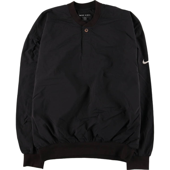 90s~ Nike Golf Henley Warm-Up Pullover, Men's Size Medium, Vintage Nylon black type Vintage Second Hand