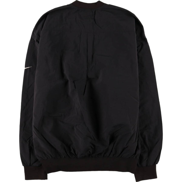 90s~ Nike Golf Henley Warm-Up Pullover, Men's Size Medium, Vintage Nylon black type Vintage Second Hand