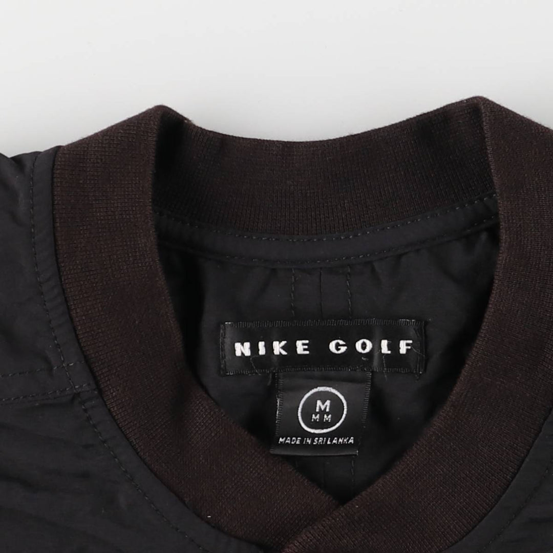 90s~ Nike Golf Henley Warm-Up Pullover, Men's Size Medium, Vintage Nylon black type Vintage Second Hand