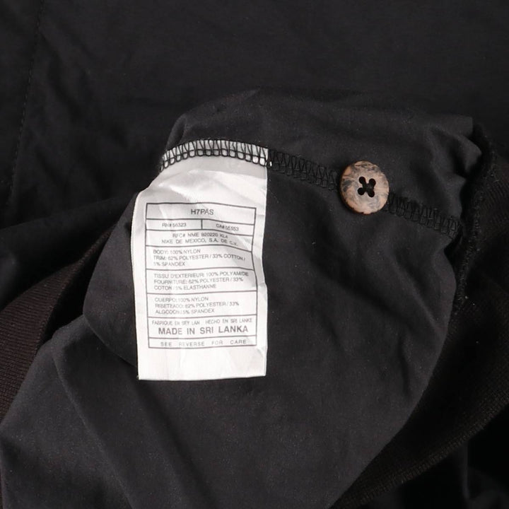 90s~ Nike Golf Henley Warm-Up Pullover, Men's Size Medium, Vintage Nylon black type Vintage Second Hand