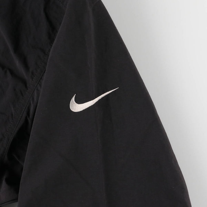 90s~ Nike Golf Henley Warm-Up Pullover, Men's Size Medium, Vintage Nylon black type Vintage Second Hand
