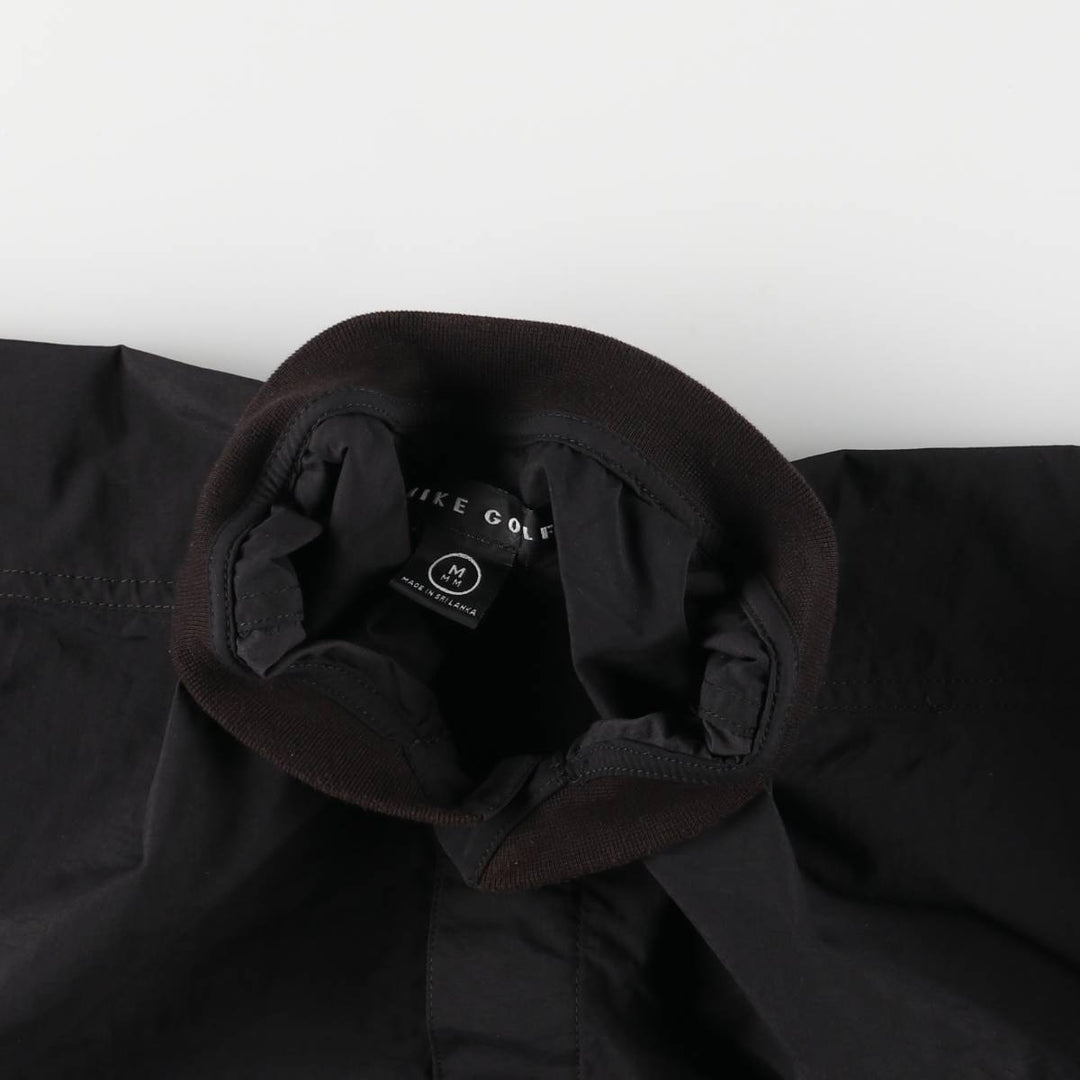 90s~ Nike Golf Henley Warm-Up Pullover, Men's Size Medium, Vintage Nylon black type Vintage Second Hand