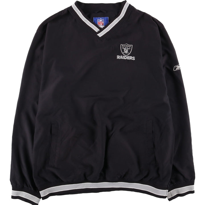 Reebok NFL LAS VEGAS RAIDERS V-Neck Warm-Up Pullover, Men's Size L unclear black type Vintage Second Hand