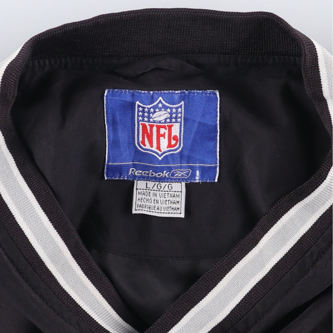 Reebok NFL LAS VEGAS RAIDERS V-Neck Warm-Up Pullover, Men's Size L unclear black type Vintage Second Hand
