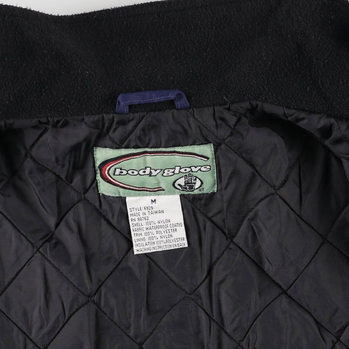 90'S Body Glove Men's Medium Padded Puffer Jacket, Vintage Nylon gray type Vintage Second Hand