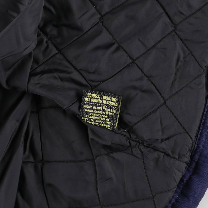 90'S Body Glove Men's Medium Padded Puffer Jacket, Vintage Nylon gray type Vintage Second Hand