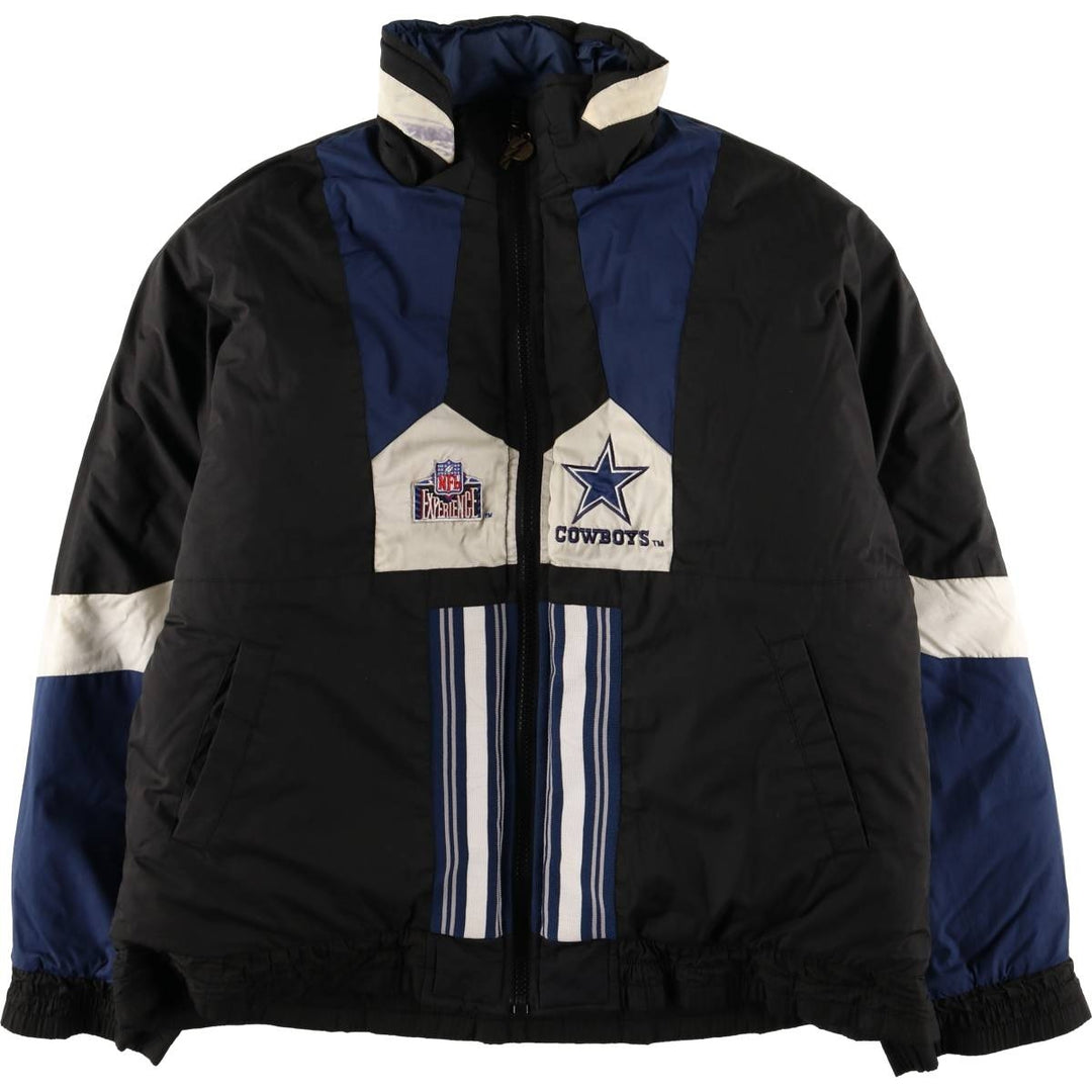 Vintage 90'S Pro Player NFL Dallas Cowboys Reversible Padded Puffer Jacket, Men's Size Large polyester black type Vintage Second Hand
