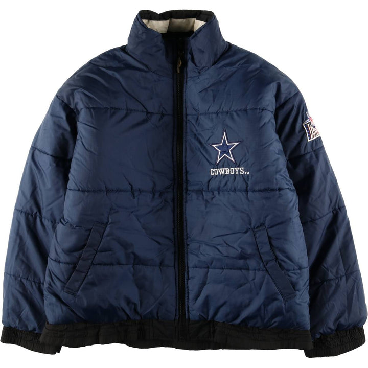 Vintage 90'S Pro Player NFL Dallas Cowboys Reversible Padded Puffer Jacket, Men's Size Large polyester black type Vintage Second Hand