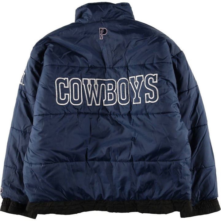Vintage 90'S Pro Player NFL Dallas Cowboys Reversible Padded Puffer Jacket, Men's Size Large polyester black type Vintage Second Hand
