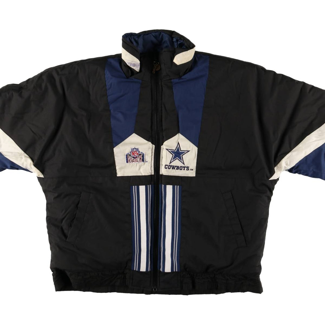 Vintage 90'S Pro Player NFL Dallas Cowboys Reversible Padded Puffer Jacket, Men's Size Large polyester black type Vintage Second Hand