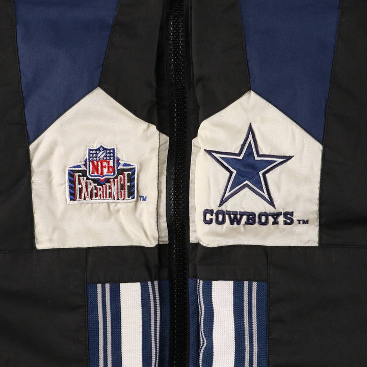 Vintage 90'S Pro Player NFL Dallas Cowboys Reversible Padded Puffer Jacket, Men's Size Large polyester black type Vintage Second Hand