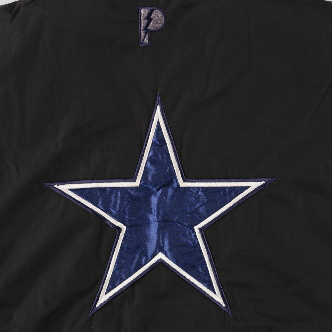 Vintage 90'S Pro Player NFL Dallas Cowboys Reversible Padded Puffer Jacket, Men's Size Large polyester black type Vintage Second Hand